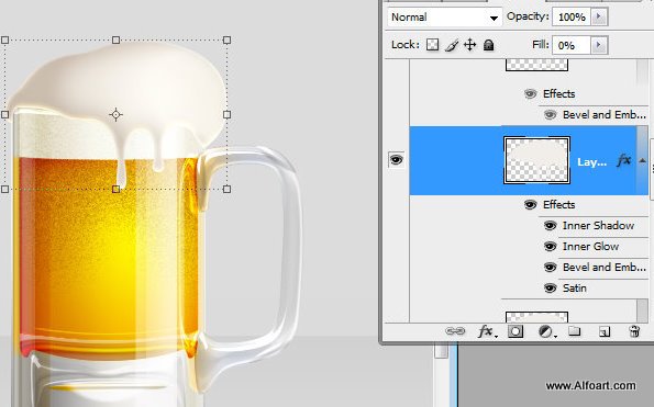 Shiny Cold Beer Glass Illustration with colorfull liquid inside and splashing effect.Create realistic glossy glass with liquid in them, make reflections and shadows